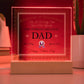 Gift For Dad Certificate of Achievement World's Greatest Dad Custom Acrylic Plaque