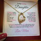 To My Precious Daughter Forever Love Heart Pendant Necklace with Message Card