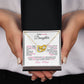 To My Precious Daughter Interlocking Hearts Pendant Necklace with Message Card