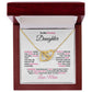 To My Precious Daughter Interlocking Hearts Pendant Necklace with Message Card