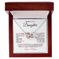 To My Precious Daughter Interlocking Hearts Pendant Necklace with Message Card