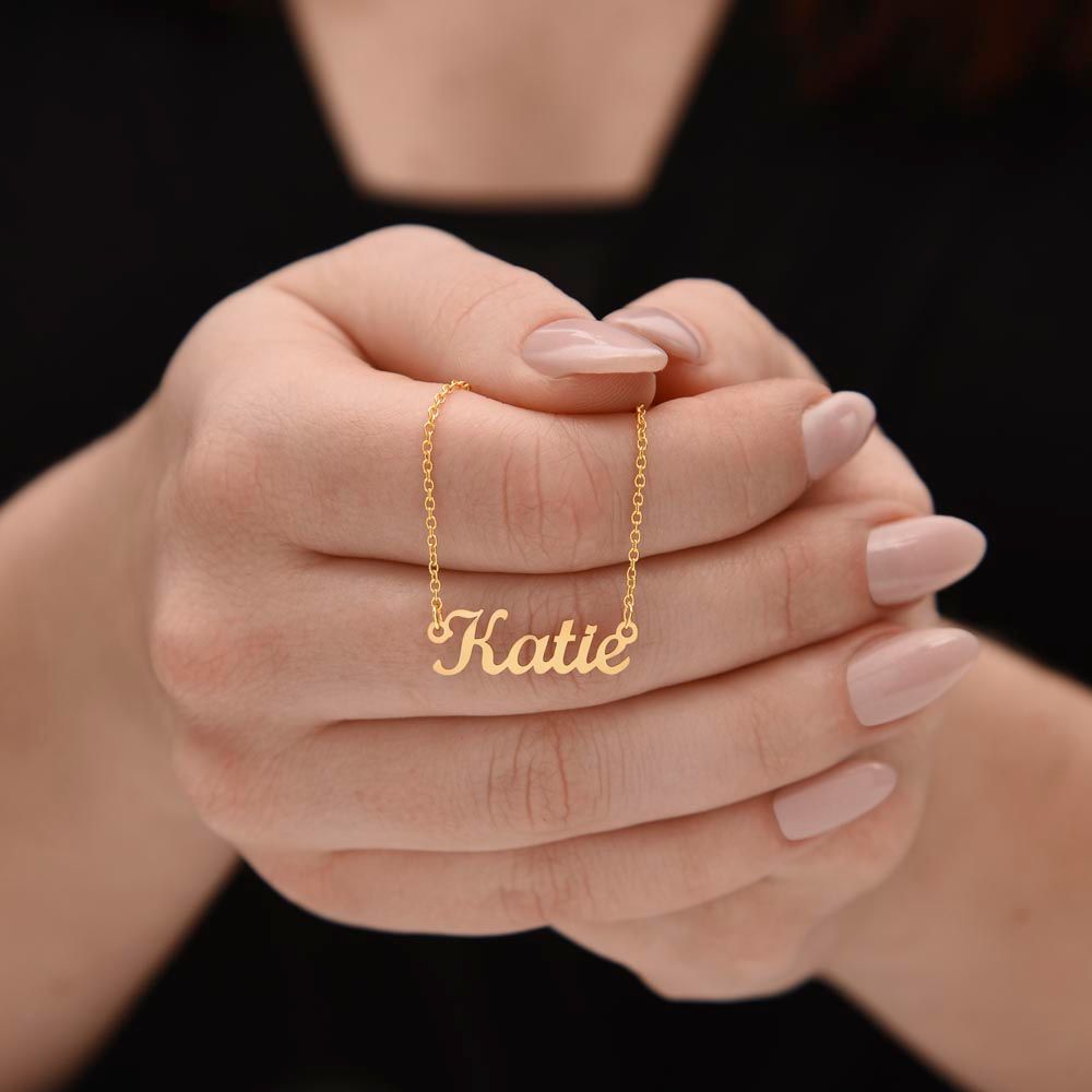 Happy Easter Personalized Name Necklace