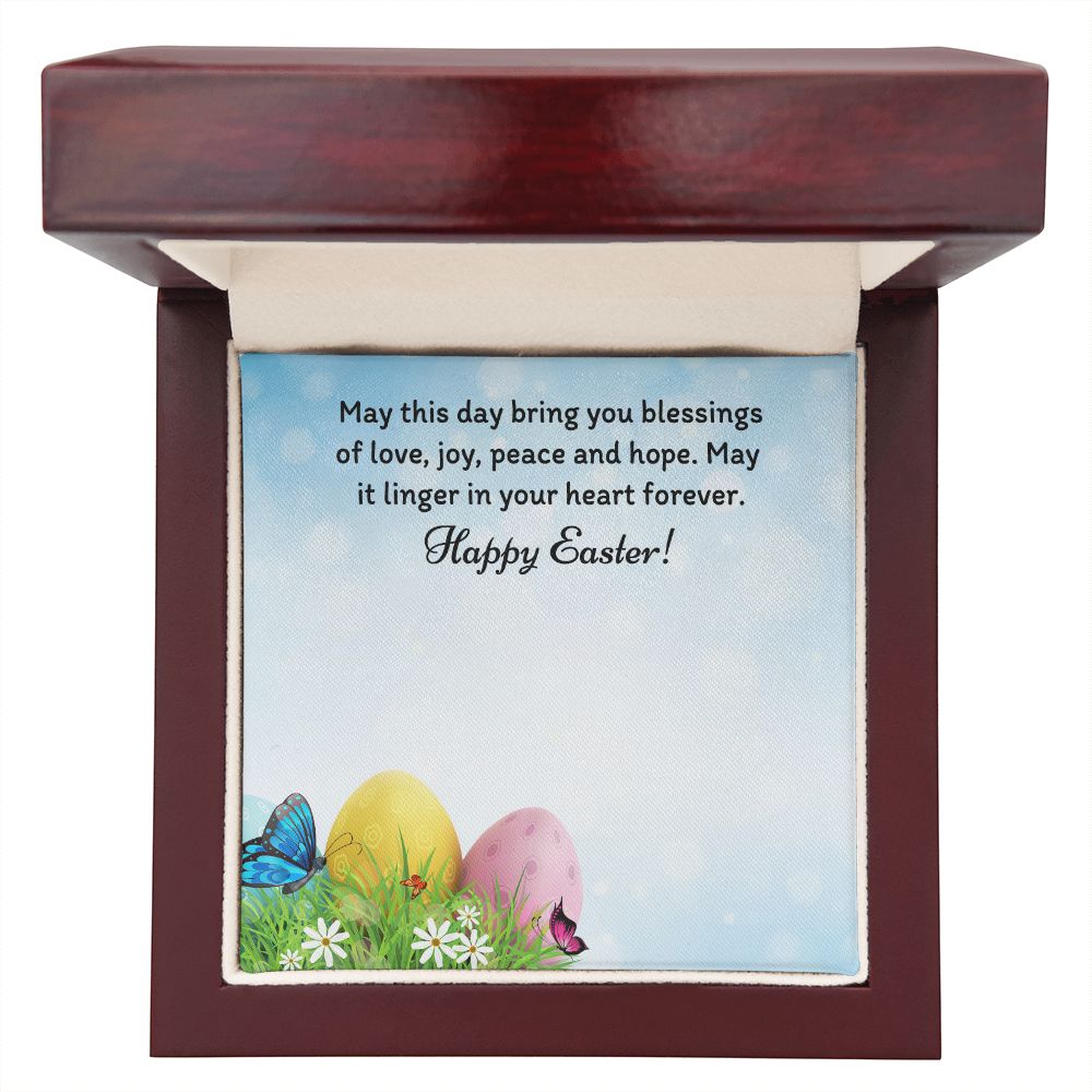 Happy Easter Personalized Name Necklace