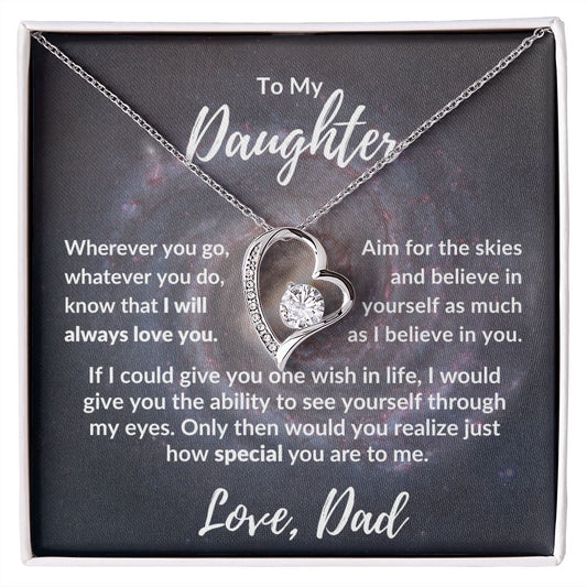 To My Daughter - I Believe in You Forever Love Necklace
