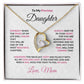 To My Precious Daughter Forever Love Heart Pendant Necklace with Message Card