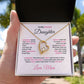 To My Precious Daughter Forever Love Heart Pendant Necklace with Message Card