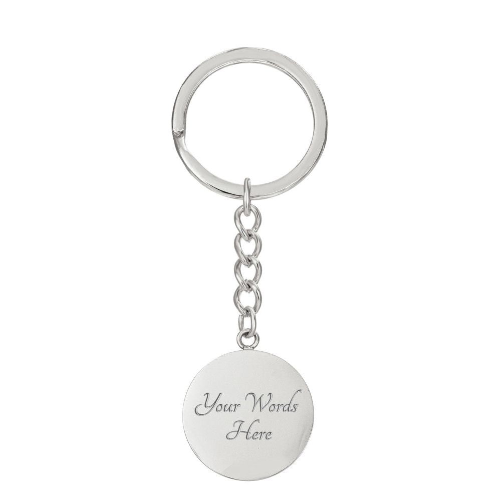 Graduation Keepsake Circle Engraved Keychain
