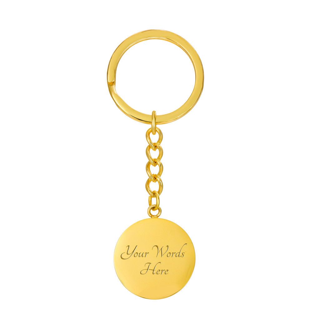 Graduation Keepsake Circle Engraved Keychain