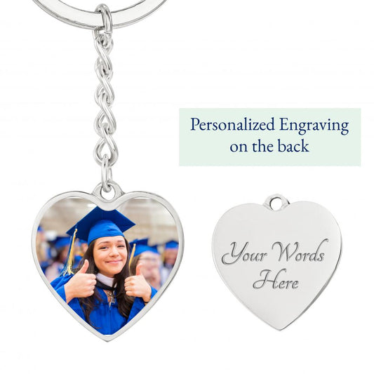 Granddaughter Graduation Gift All Your Dreams Engraved Heart Keychain