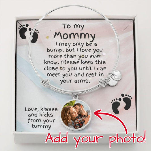 New Mom Gift from the Bump Ultrasound Photo Upload Bangle Bracelet